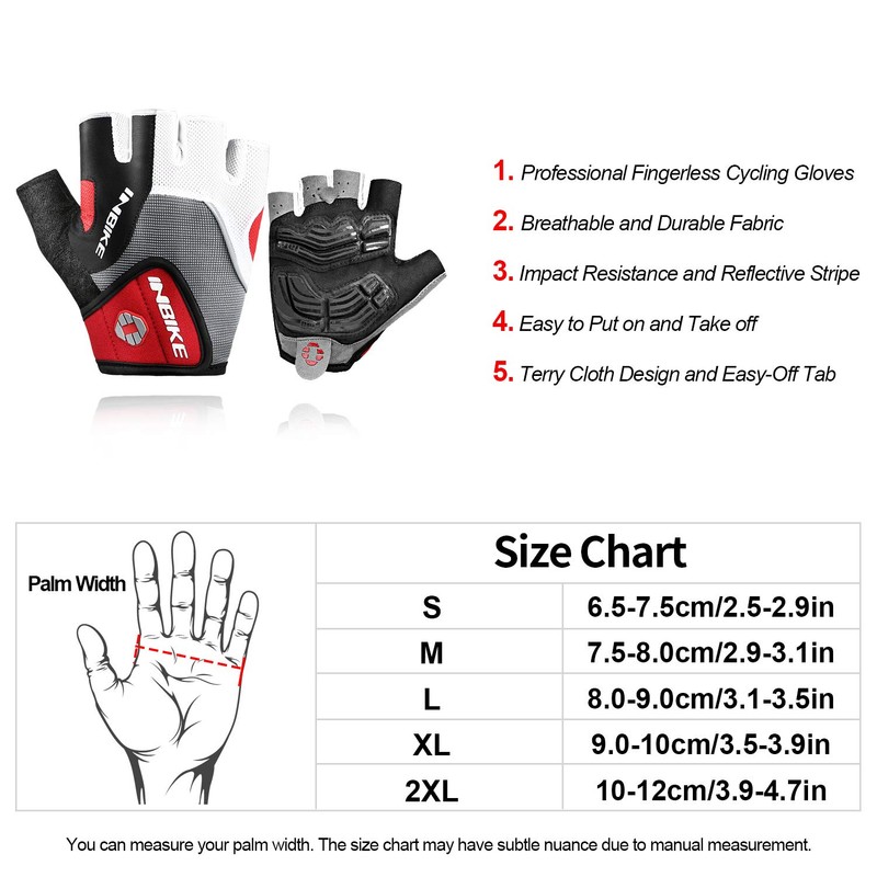 Inbike Men's Bike Gloves Gel Pad Half Finger for Mountail
