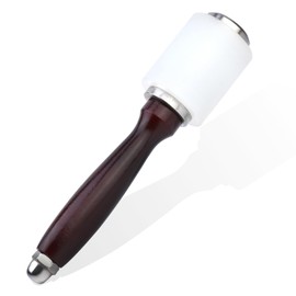 TLKKUE Leather Mallet Hammer, Leather Carving Hammer, Wooden Handle Nylon Hammer, Leather Craft Mallet for Leather Craft DIY Engraving Punching Stamping(Red-brown)