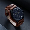 BUREI Sports Chronograph Men's Watch, Brown Leather Watch, Multifunctional Fashion