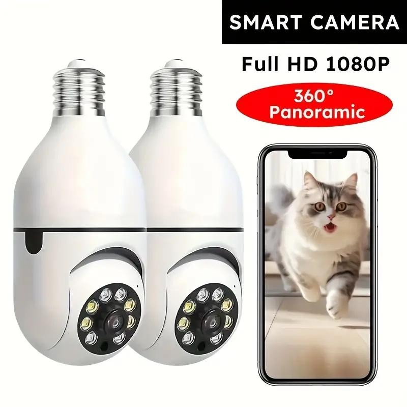 Hiseeu 2.4G WIFI Wireless Light Bulb Security Camera with SD