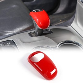 CheroCar Gear Shift Knob Cover Stick Shifter Cap Cover Frame for 2014-2015 Jeep Grand Cherokee, for 2012-2014 Chrysler 300C, Interior Accessories (Red)