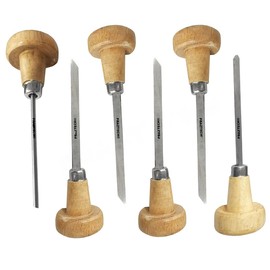 PRAZTECH® New 6pcs Gravers with Wooden Handles | Engraver Tool Clock Set | Jeweller Hand Tool Workshop | DIY