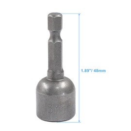 Hordion 2 Pcs Hex Nut Driver Bits 13mm, 1/4" Hex Shank Quick-Change Power Nut Driver for Electric Drill