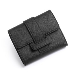 GOIACII Small Women's Wallet RFID Blocking Ladies Card Holder Compact Mini Purse Leather Black