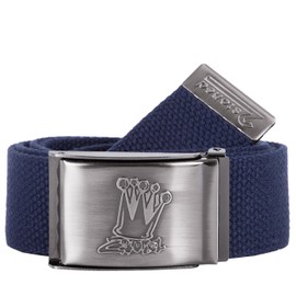 2Stoned Money Belt Safe Belt Unisex 4 cm Wide Matte Buckle Crown for Men and Women, navy, Classic