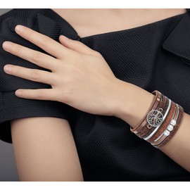 Bracelets for Women Leather Wrap Bracelets for Women Trendy Boho Jewelry Bangle Bracelets for Women Multilayer Stackable Bracelets for Women Crystal Bead Bracelets for Women Valentine's Day Gifts