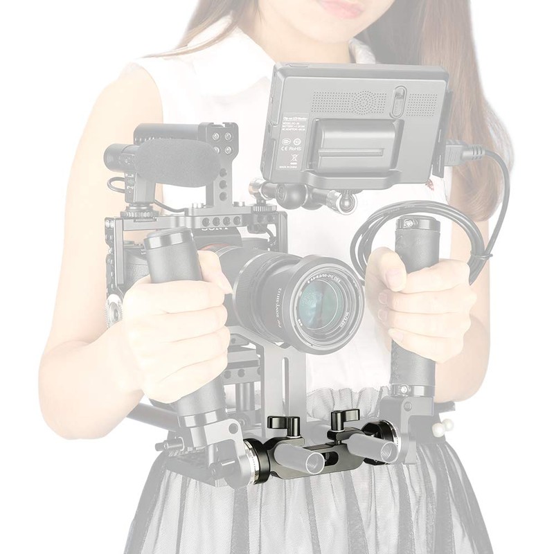 NICEYRIG 15mm Double Hole Rod Clamp with ARRI Standard Rosette