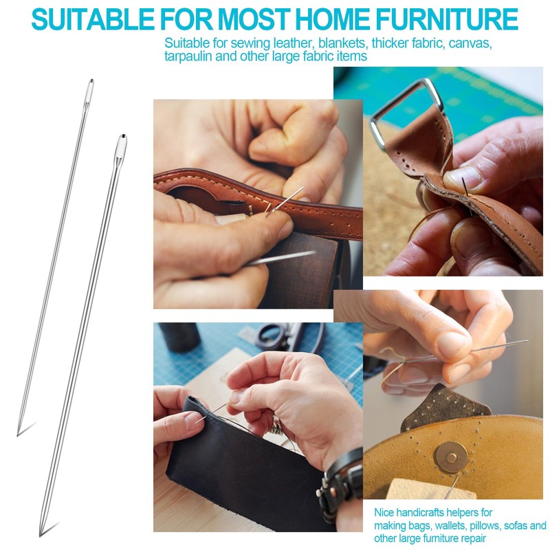 10 Pcs Professional Upholstery Needle, Long Sewing Needles 3"/4"/5"/6"/7"/8"/10"/12" Length,