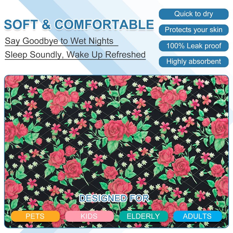 OUTCREATOR® Washable Bed Pads 34" x 76" (Pack of 2),