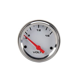 Electric Voltmeter Gauge, 2-1/16 Inch, White