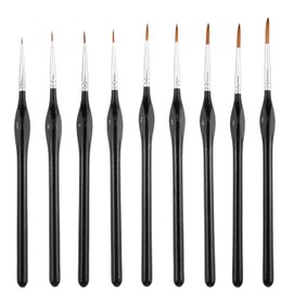 Detail Brush Set with 9 Fine Brushes for Precise Painting, Fine Brush for Acrylic, Watercolour, Oil, Miniatures, Model Making, Nail Art and Warhammer 40k