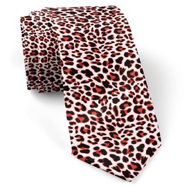 ( Leopard Jaguar Red ) Fashion Novelty Necktie, Conversation Neckwear Ties Great for Party and Events
