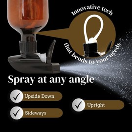 The Green Alcove 360° Spray Bottle (2 Pack) | Upside Down Spray Bottles | All Purpose Plastic Amber Spray Bottles