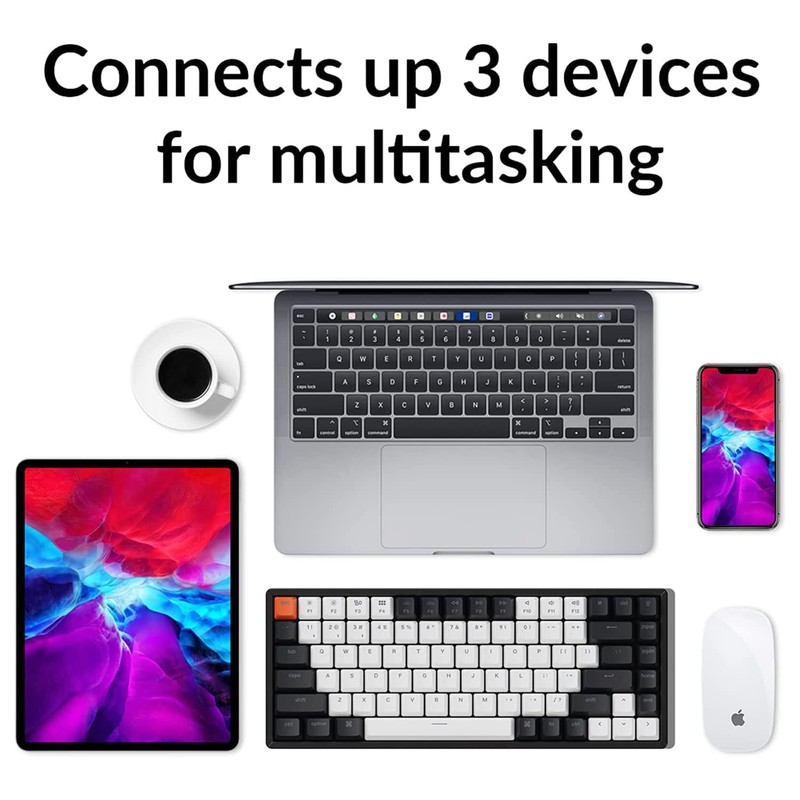 Keychron K2 Wireless Bluetooth/USB Wired Gaming Mechanical Keyboard, Hot-swappable 75%