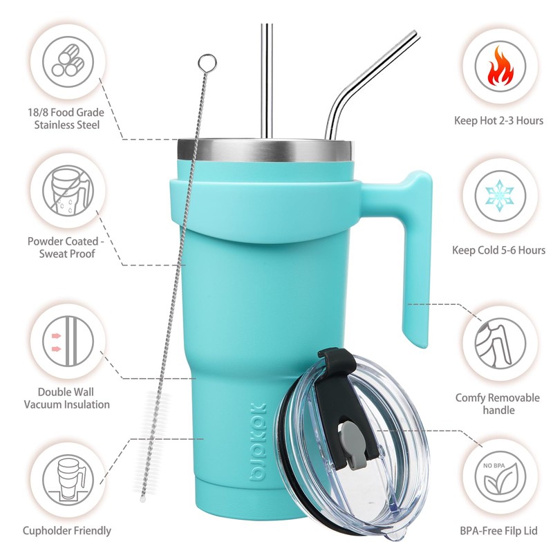BJPKPK 20oz Tumbler With Handle Insulated Cups With Lid And
