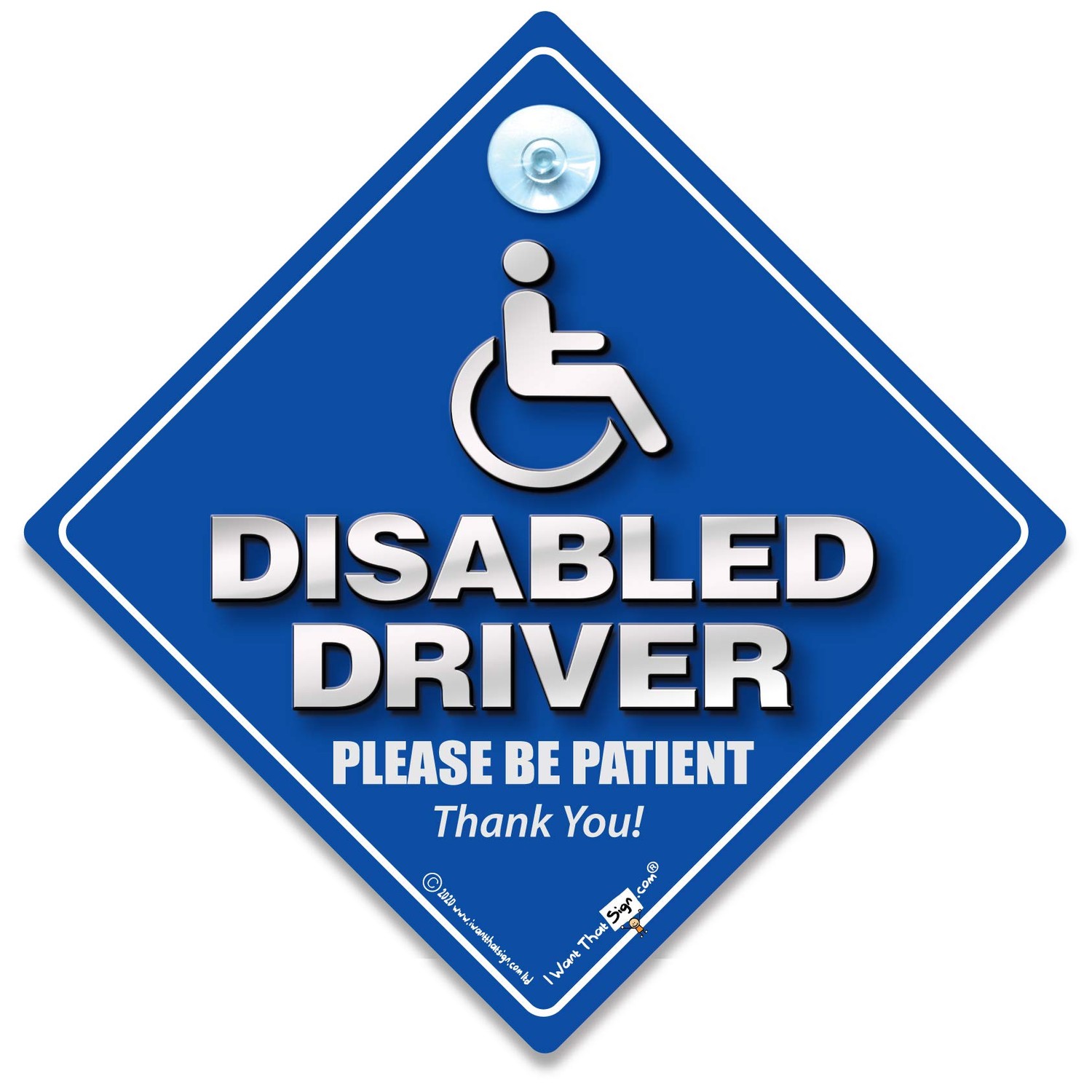 DISABLED DRIVER PLEASE BE PATIENT, Car Sign, Disabled Car Sign ...
