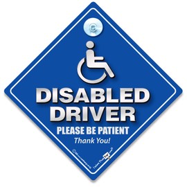 DISABLED DRIVER PLEASE BE PATIENT, Car Sign, Disabled Car Sign, Disabled Driver Car Sign, Disability Car Sign, Mobility Car Sign, Disabled Sticker, Wheelchair User Car Sign