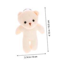 SUPVOX 5Pcs Plush Bear Keychain Soft Hanging Stuffed Animal Pendants for DIY Craft Luggage and Key Decor Portable Tiny Bear Figurines for Home Decoration