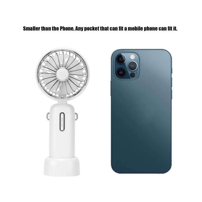 3 Gears Handheld Fan Mini Portable Table Cooler with Detachable