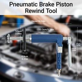 SUGOOE Pneumatic Brake Calipe Piston Wind Back Tool Set, Brake Piston Kit with Compression Spreading Tool and 22 Adapters for Auto Brake Repair