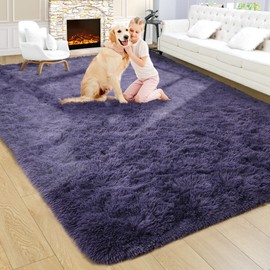 Noahas Fluffy Taro Purple Rug for Living Room,6x9 Area Rugs,Thick Plush Shag Rug,Big Fuzzy Carpet,Comfy Kids Rugs,Large Living Room Rugs,Soft Nursery Rug for Baby,Shaggy Rugs for Bedroom
