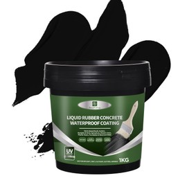 Concrete Foundation and Basement Sealant - Indoor & Outdoor Waterproof Coating, Easy to Apply to Concrete,Basements, Masonry, Garages,Durable Protection Against Cracks,Leaks, Black,1 Gallon