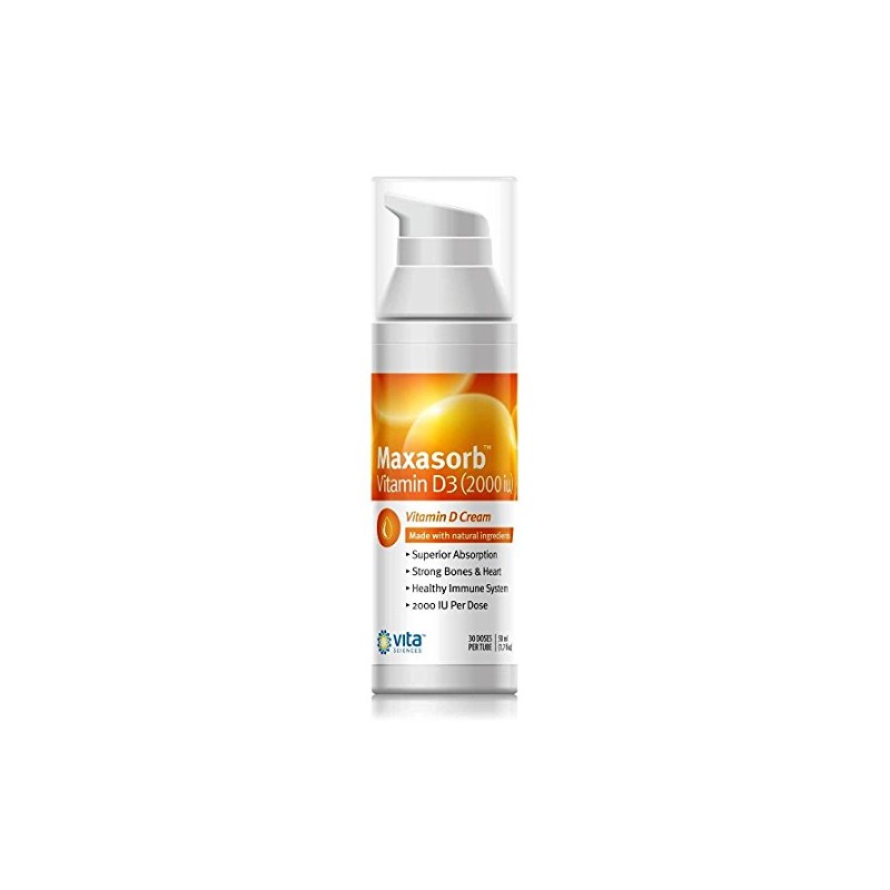 Vita Sciences Vitamin D3 Skin Cream - 2000IU Maxasorb D3