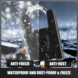 Heavy Duty Combination Padlock [Wrapped Beam], Diyife Large Outdoor Waterproof Padlock, 8mm Thickened Shackle, One-Touch Unlocking, Hidden Password for Locker, Home, School, Garage, Gate, Garden