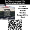 ClearSurface Fits Dodge Ram 2009-2022 Rear Back Middle Window Leopard