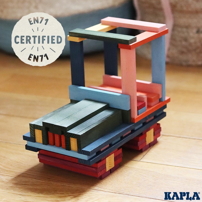 KAPLA 100 Octocolor Case - Wooden Construction Set 100 Colored