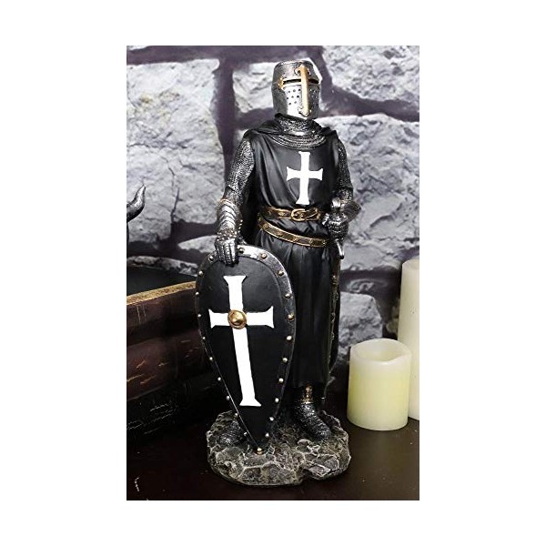 Ebros Gift Holy Wars English Black Cloaked Crusader Knight of
