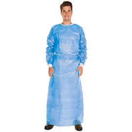 Hygostar High Risk Surgical Coat Polyethylene Partially Laminated Blue XL 150 x 140 cm