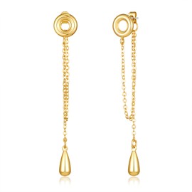 Gold Dangle Earrings for Women, Ultra Lightweight Teardrop Long Chain Drop Earrings, Dainty Tassel Trendy Jewelry Gifts