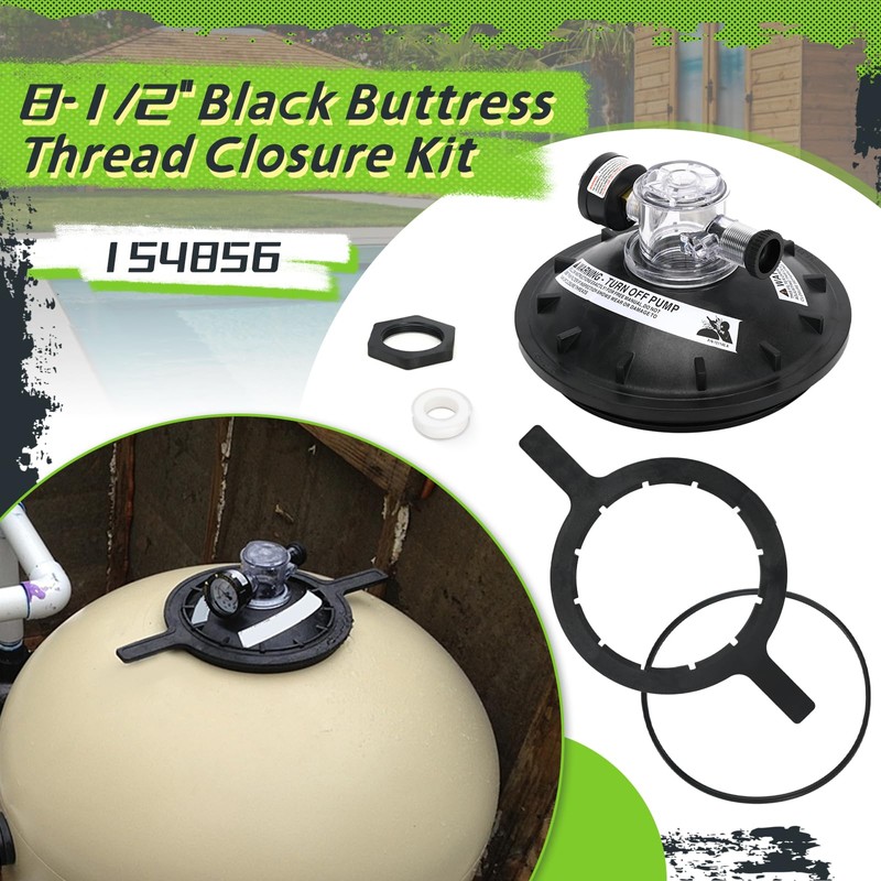 FQRANBO 154856 8-1/2 inch Black Buttress Thread Closure Replacement Compatible
