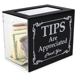 Acrylic Tip Collection Box Donation Jar Suggestion and Collection Bucket Wall mounting Box for Money Storage Container with Design (1)