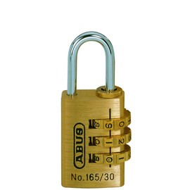 ABUS Combination Lock 165/30 - Brass Padlock - with Individually Adjustable Number Code - Suitcase Lock/Locker Lock - ABUS Security Level 3