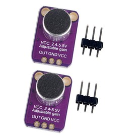 Hailege 2pcs MAX4466 Electret Microphone Amplifier Module Adjustable Gain VCC: 2.4-5.5V for 51 MCU