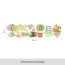 UVCD0042 Wall Sticker Succulent Flowers Cactus Wall Decoration Living Room Kitchen Bedroom Entrance