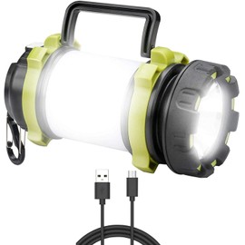 MUZENS Linterna de Cámping Recargable USB, 6 Modos Antorcha LED para iluminación Exterior, Luz de Lectura Lamparas impermeable Flashing Light, para Senderismo Pesca Emergencia y Más