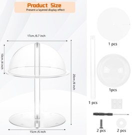 SHUNKAIZS Hat Display Stands, 8'' Durable Acrylic Hat Holder Stand, Domed Cap Rack Stand with Brim, Cowboy Hat Holder Baseball Cap Rack Wig Holder Hat Display Stands for Vendors Salons