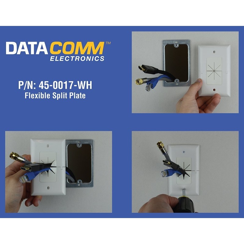 DataComm Electronics 45-0017-BK-2 (2 Pack) Split Style TV Plate with