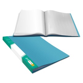 Art Portfolio Folder, 40 Clear Pockets Acqua Paper Protectors Display 80 Pages Clear Presentation Book for Artworks, Letters, Report Sheets, Documents (Can Accommodate 8.5” x11 11/16”)