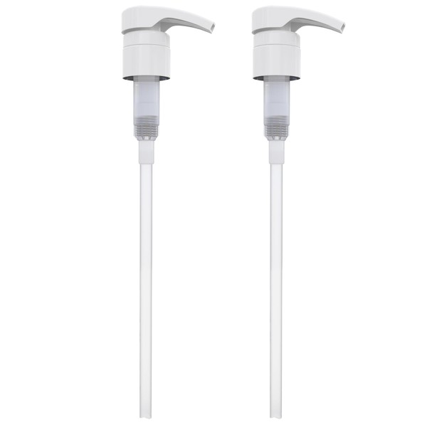 Universal Dispensing Pump, Perfect for Shampoo & Conditioner 1 L (33.8 OZ) - Fits for Most Popular Brands Bottles or any Refillable Bottles from 12oz to 33.8oz with 28/410 Neck Size, White (Pack of 2)