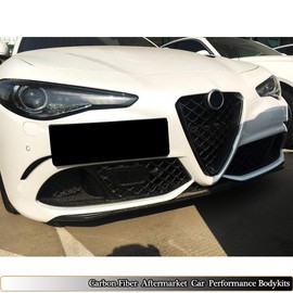 MCARCAR KIT Front Grille Outline fits Alfa Romeo Giulia Sport & Quadrifoglio Sedan 2015-2018 Factory 100% Real Dry Carbon Fiber Bumper Grill Trim V Shape Frame Decoration Emblem Sticker