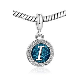 KunBead Jewelry Letter I Initial Charms Birthstone Mum Love Mother Daughter Bracelets and Charms Mother and Son Gifts