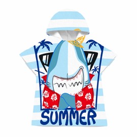 LOMTRATS Quick Dry Surf Poncho Changing Towel Robe Hoodie for Kids,Microfiber Swimming Beach Surfing Diving Home Hot Springs Bathing Parka Bathrobe