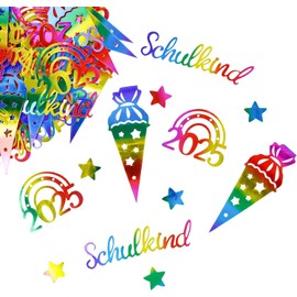HXJFGDM Pack of 100 School Confetti Set 2025 - Colourful Table Decoration for Back to School, Colourful Table Decoration for School Children, Girls and Boys, First Day of School Decoration Set with