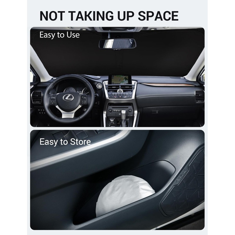 Proadsy 2024 Upgrade Windshield Sun Shade Custom Fit 2015-2021 Lexus