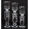 Unbranded Crystal Candle Holders with 4 Crystal Hangers 2.75"Dia 6"-7"-8"Tall