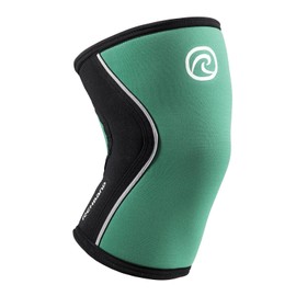 Rehband Knee Support for Weight Training, Knee Support for Cross Fit and Heavy Training, Knee Sleeve Made of 5 mm Neoprene, Available in Many Colours and Sizes, Unisex, Colour: Emerald Green/Black, Pack of 1, Size: L